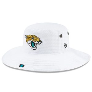 Jacksonville Jaguars Men's White F3342364 New Era 2019 NFL Training Camp Official Panama Bucket Hat